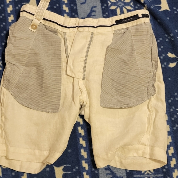 Zara Linen Shorts Size 30 Men - Picture 2 of 5
